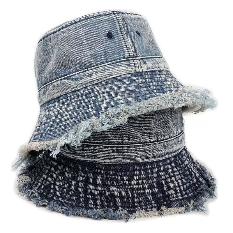 Heart Shaped Bucket Hat for Love -Basquiat Denim Bucket Hat