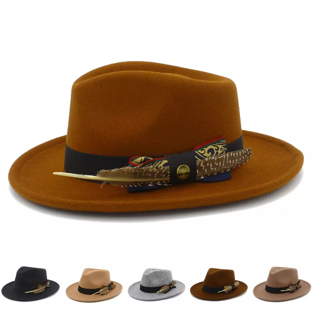 Lightweight wool felt hat for summer wear -Benson Feathers Fedora Hat