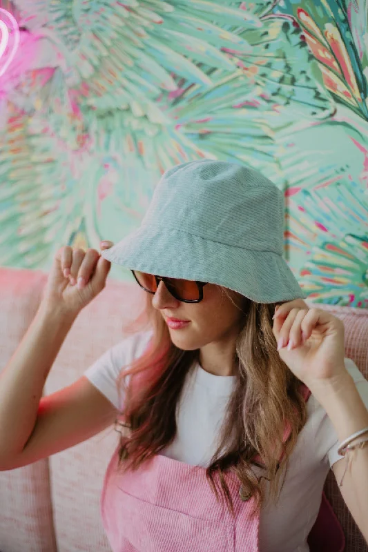 Purple Bucket Hat for Elegant -Mint Corduroy Bucket Hat