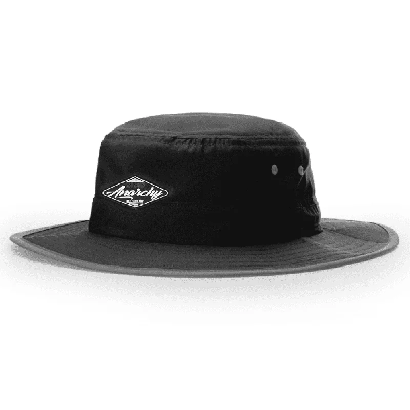 Celtic Bucket Hat with Knotwork -Anarchy Bucket Hat Black with Black Patch