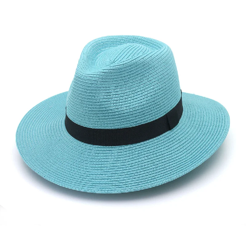 Lightweight felt hat for easy portability -Café Fedora Hat - Turquoise