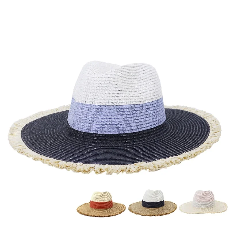 Rugged felt hat for outdoor rugged charm -Tropicana Sun Straw Fedora Hat