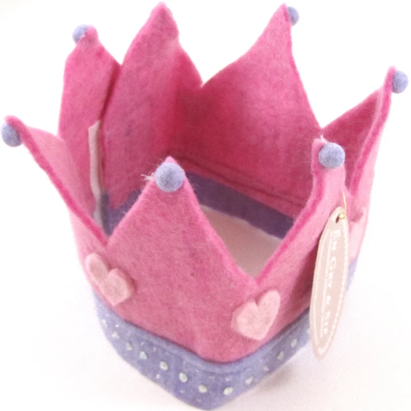 Bold graphic cap for standout fashion flair -Felt Fabric Crowns for Kids Girls Boys