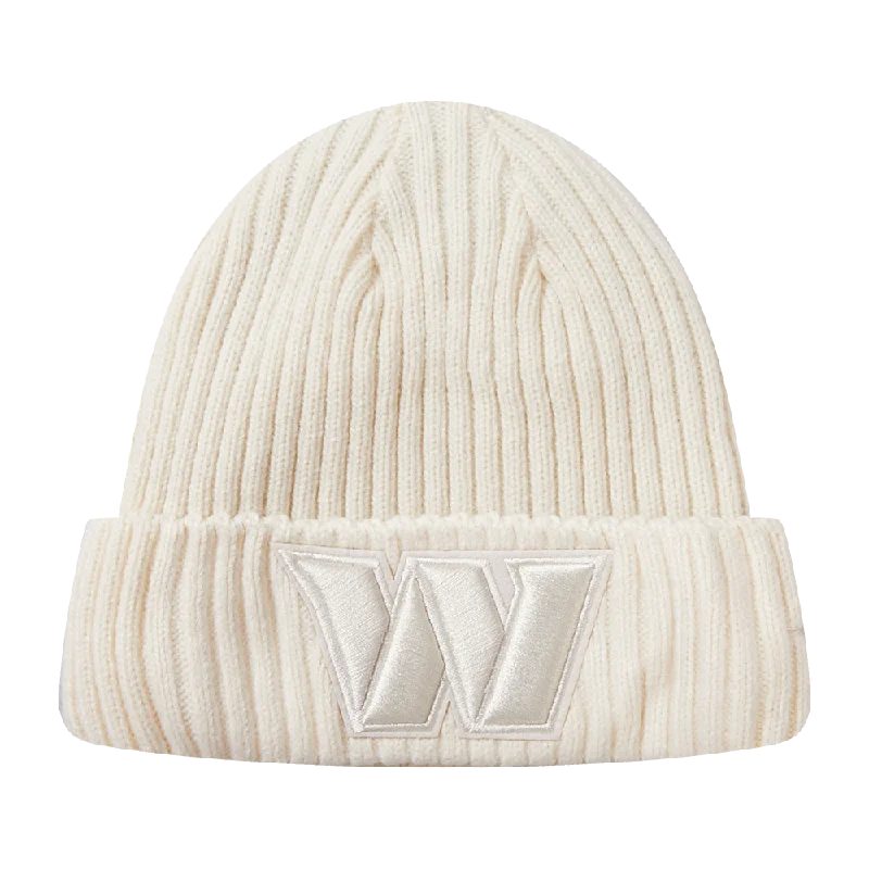 Cotton mesh cap for airy outdoor comfort -NFL WASHINGTON COMMANDERS NEUTRAL UNISEX BEANIE (EGGSHELL)