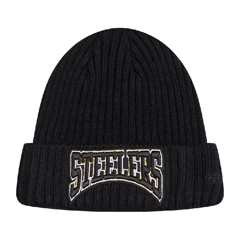 Canvas trucker cap for tough outdoor wear -NFL PITTSBURGH STEELERS CREST EMBLEM BEANIE (BLACK)