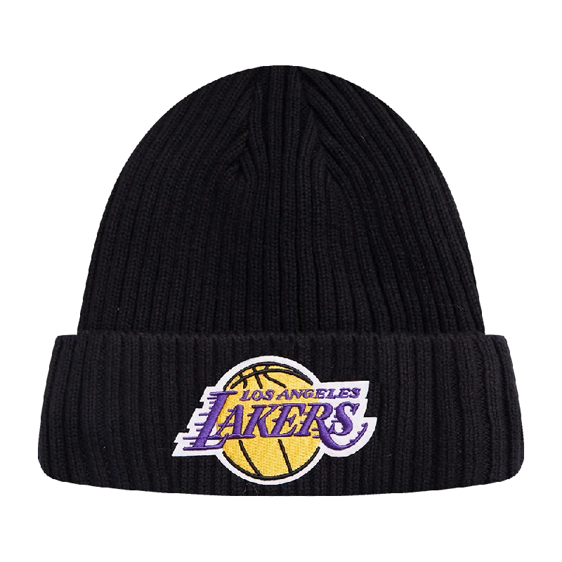 Lightweight sports cap for active workout days -NBA LOS ANGELES LAKERS KNIT BOX SET BEANIE (BLACK)