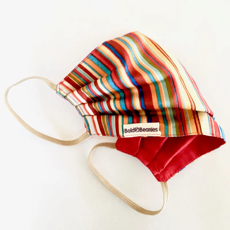 Canvas baseball cap for long-lasting wear -Stripes Surgical-Style Eco Fabric Face Mask