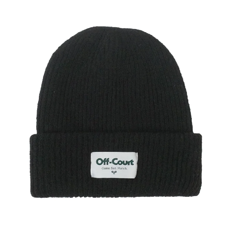 Yellow Baseball Cap for Bright -Vice 84 'Off-Court GSM' Cosy Ribbed Beanie - Black