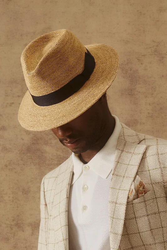 Versatile straw sun hat for men with simple design for everyday wear -St Louis Trilby