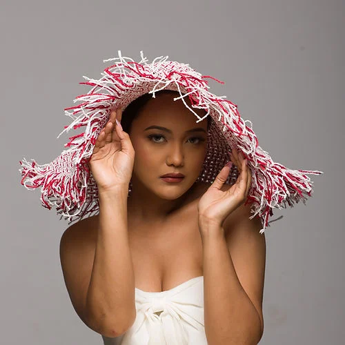 Durable wool felt hat for outdoor durability -Floppy Hat Chic Red And White (Betta)