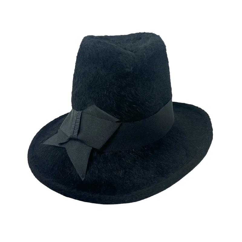 Affordable wool felt hat for simple elegance -Noir Black Fury Clouche'