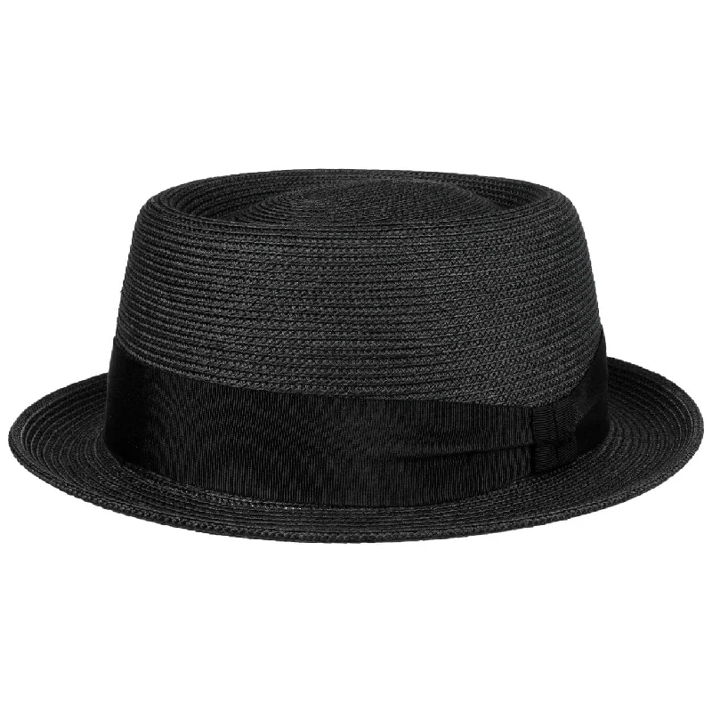 Adjustable straw hat for men with a comfortable fit for outdoor activities -Waits Pork Pie Hat by Bailey 1922