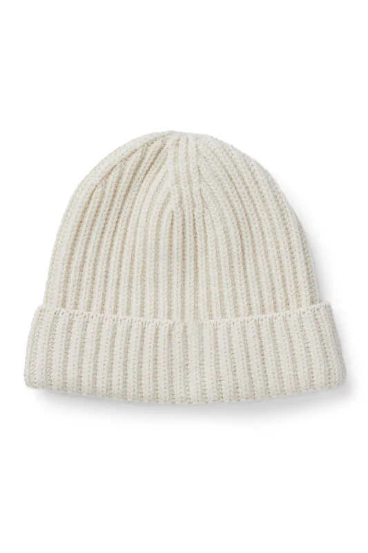 Classic cap with simple logo embroidery -Rannoch Cream Cashmere Beanie