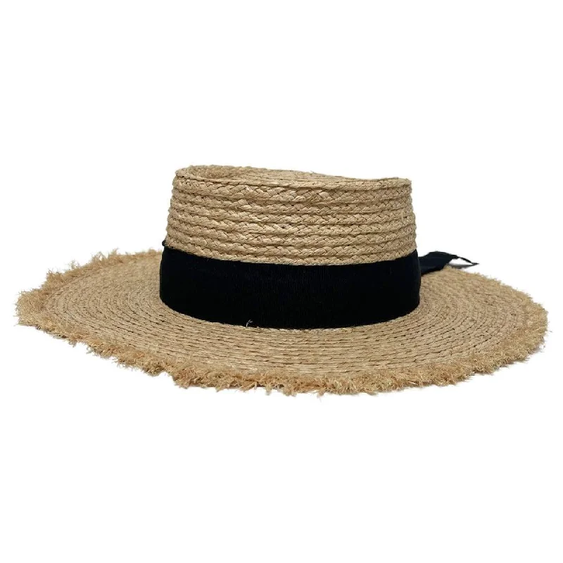 Wide-brim straw hat for women with UV protection for sunny beach days -Corsica | Womens Straw Sun Hat