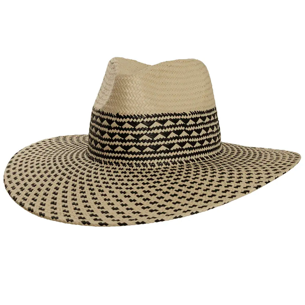 Durable straw Panama hat for men with a breathable and practical design -Harper | Mens Wide Brim Straw Sun Hat