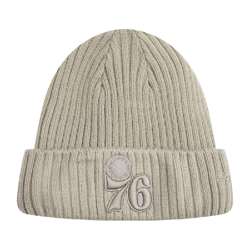 Affordable cap for budget-friendly headwear options -NBA PHILADELPHIA 76ERS NEUTRAL BEANIE (TAUPE)