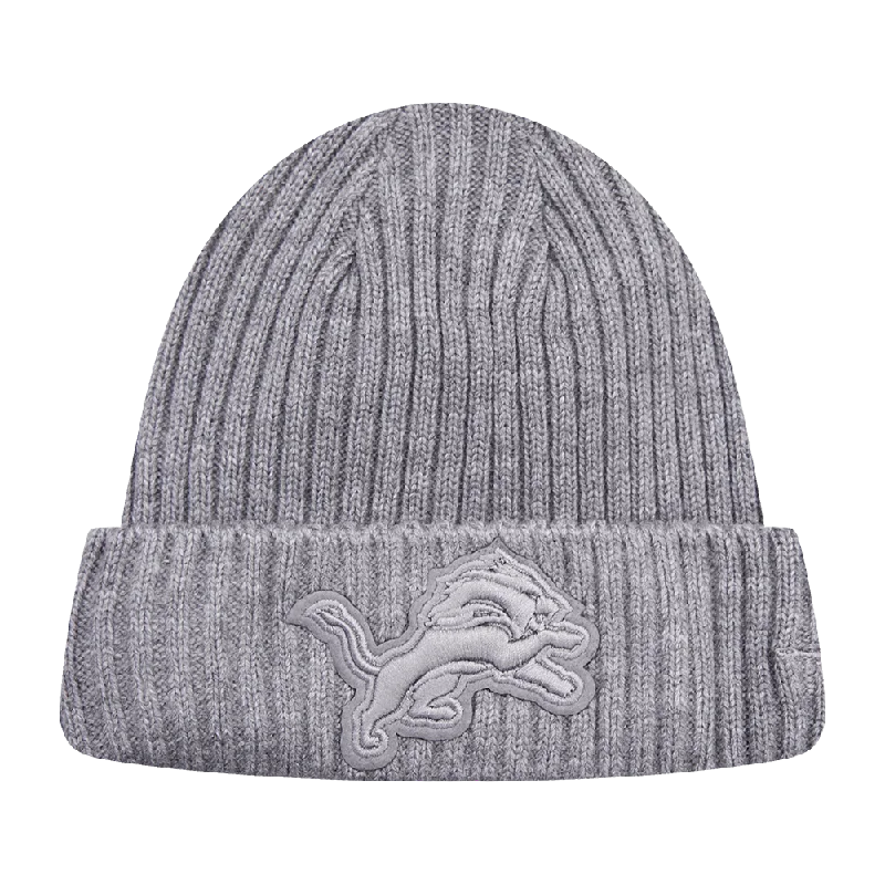 Soft cotton cap for all-day wear ease -NFL DETROIT LIONS NEUTRAL BEANIE (DARK HEATHER GRAY)