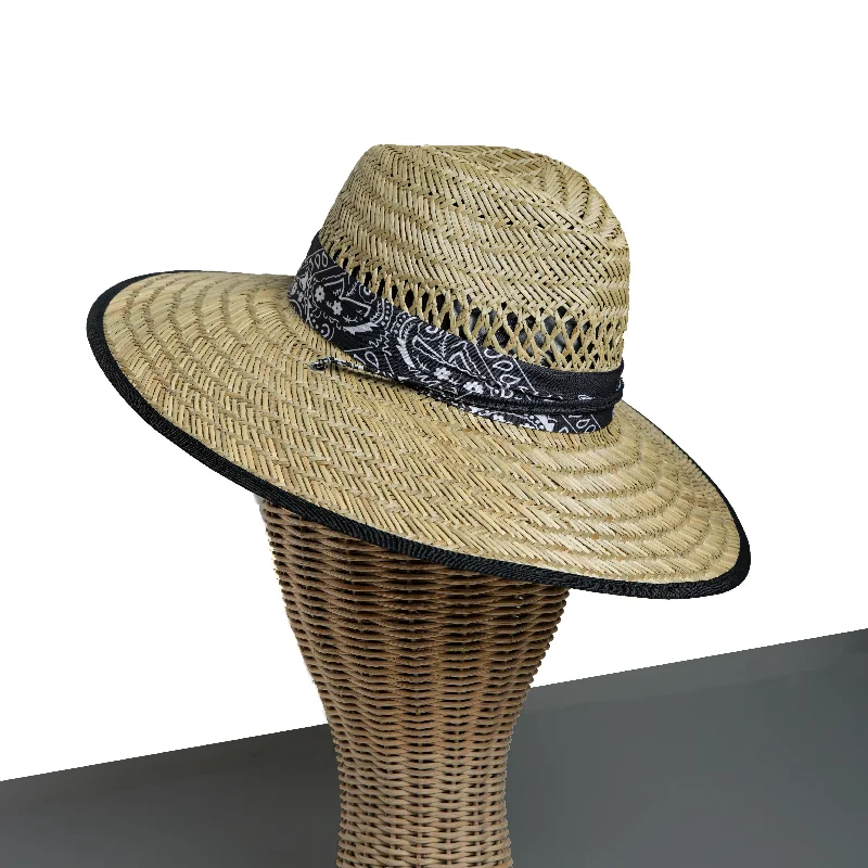 Comfortable straw visor hat for women with adjustable strap and sporty look -Chokore Wide Brim Grass Panama Straw Hat (Beige)