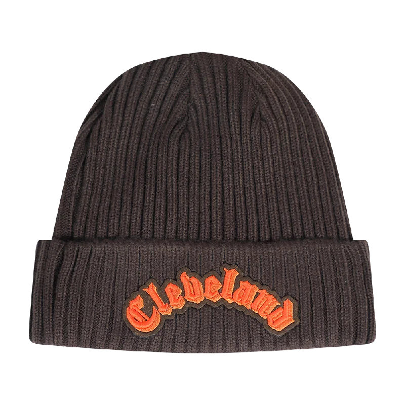 Camo trucker cap for outdoor adventure style -NFL CLEVELAND BROWNS OLD ENGLISH UNISEX BEANIE (BROWN)