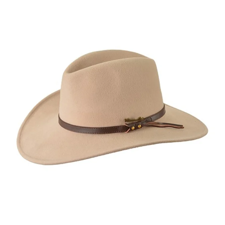 Bold felt hat with striking pattern details -Thomas Cook Original Crushable Hat - Light Cream