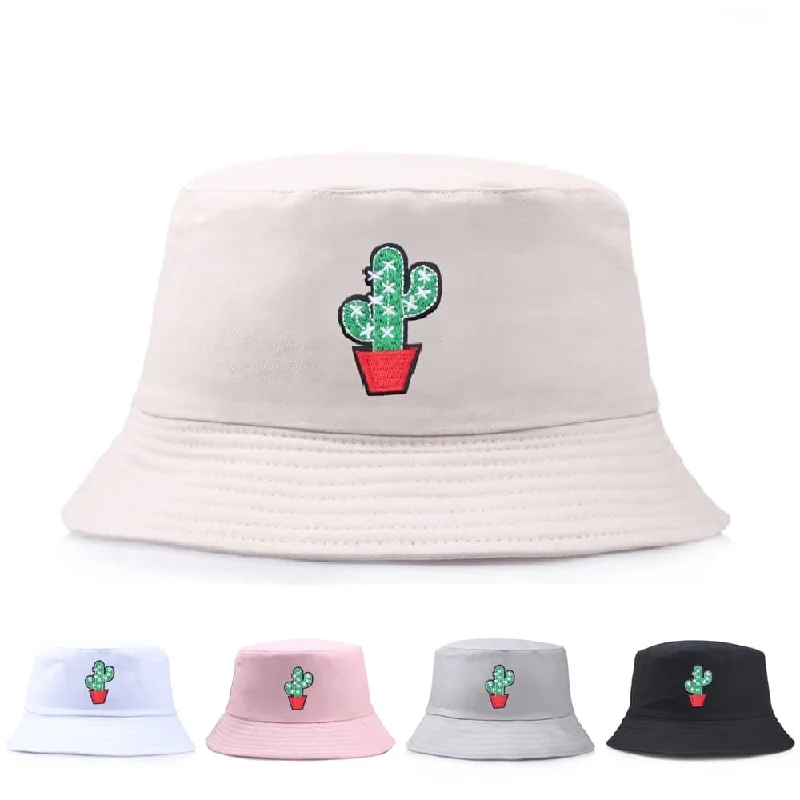 White Bucket Hat for Clean -Cactus Cotton Bucket Hat