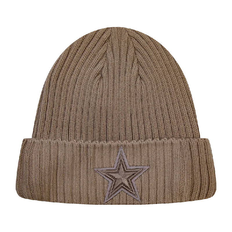 Washed denim cap for broken-in softness -NFL DALLAS COWBOYS NEUTRAL UNISEX BEANIE (TAUPE)