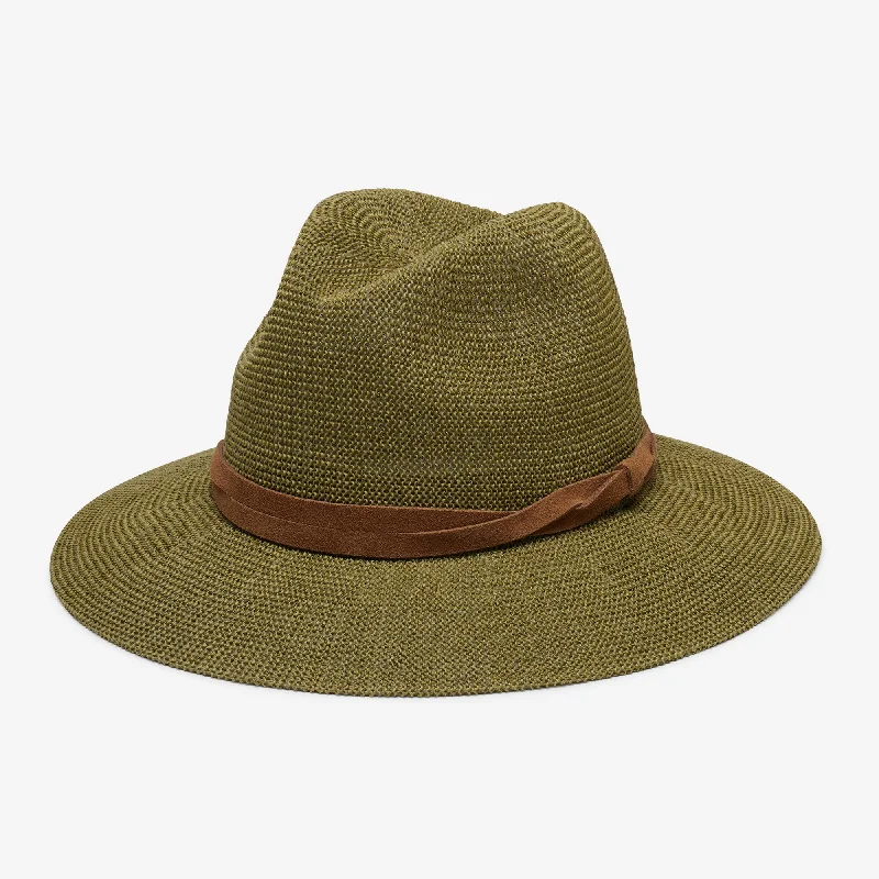 Stylish straw trilby for men with sharp lines and trendy vibe -Sedona in Sage