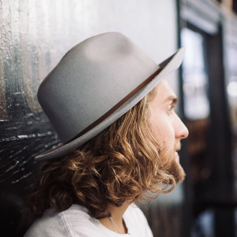 Bold wool felt hat for standout style -Luke Fedora - Bone