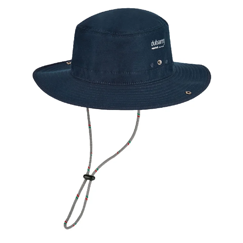 Stylish straw sun hat for women with colorful accents for a fun summer vibe -Dubarry Genoa Brimmed Sun Hat Navy