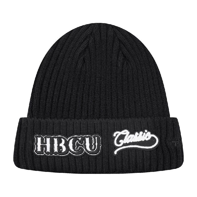 Camouflage cap for hunting trip essentials -HBCU X NBA ALL STAR 2024 BEANIE (BLACK)