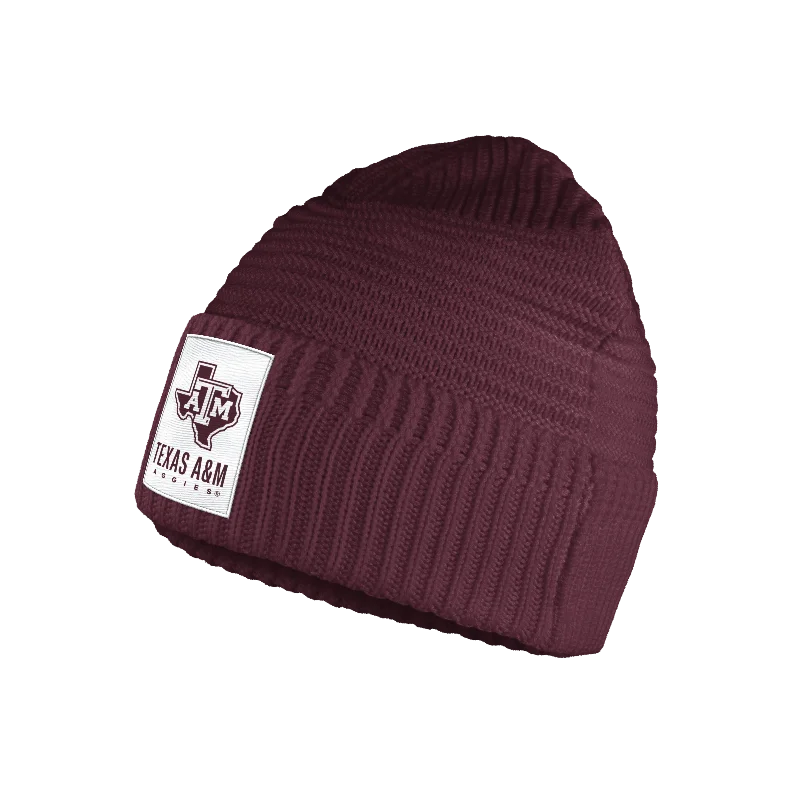 Lightweight cap for easy travel packing -Texas A&M Maroon Lone Star Beanie