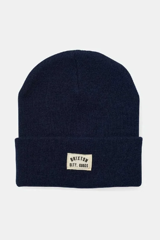 Black snapback cap for sharp modern looks -Woodburn Watch Cap Beanie - Navy