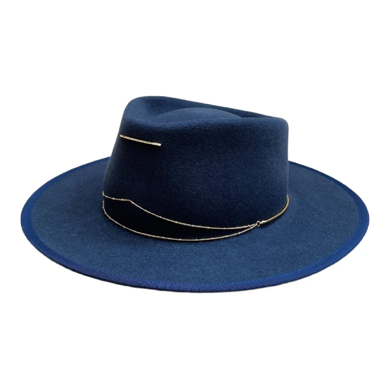 Classic felt hat for vintage-inspired outfits -Anna - Navy Grey