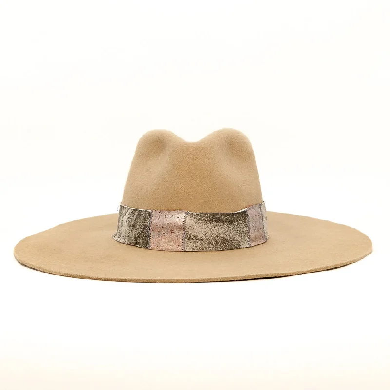 Lightweight felt hat for easy portability -Sahara Pinched - Custom Felt Hat