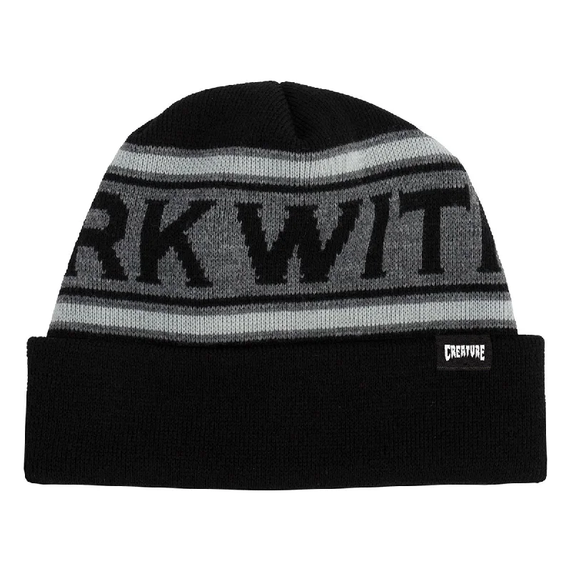 Minimal dad cap for understated charm -Creature - Lurk With Us Beanie Black/Grey