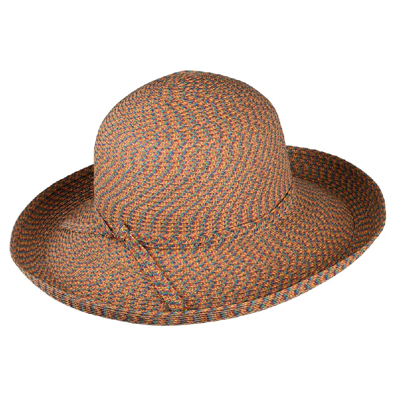 Trendy straw fedora hat for women with modern design and soft fabric -sur la tête Womens Traveller Packable Sun Hat - Multi-Coloured