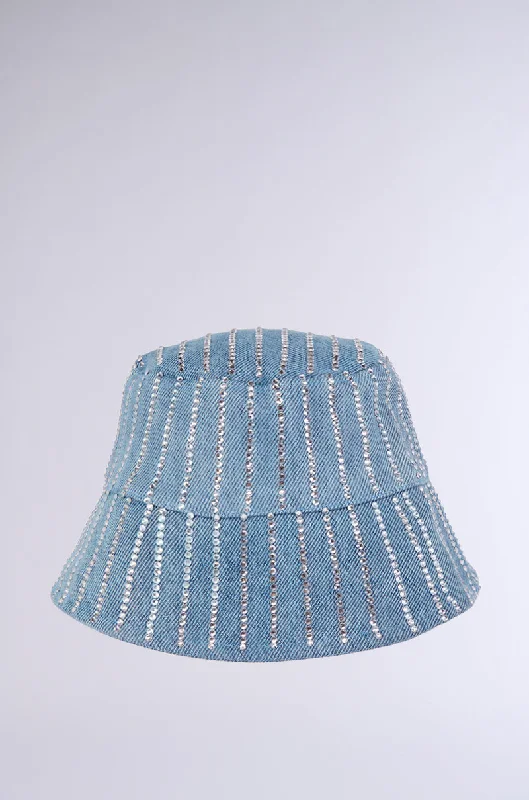 Picnic Bucket Hat for Outing -EXTRA LUXE DENIM BUCKET HAT