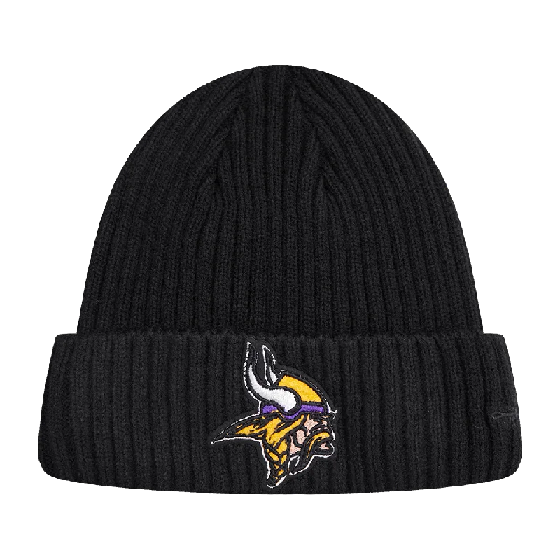 Bright neon cap for bold visibility needs -NFL MINNESOTA VIKINGS MASH UP BEANIE (BLACK)