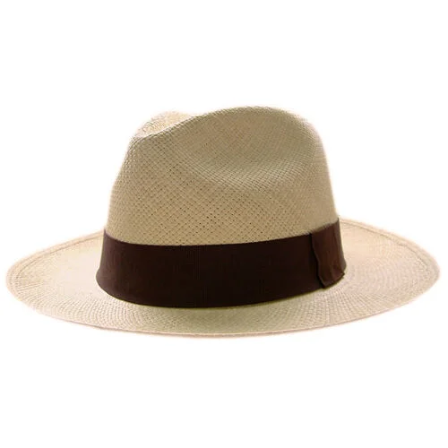 Classic wool felt hat for cold winter days -Genuine Classic Fedora Panama Hat Handwoven In Ecuador - Natural Straw Color