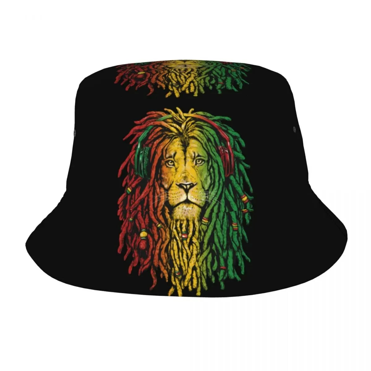 Polyester Bucket Hat for Durability -Reggae Lion Bucket Hat