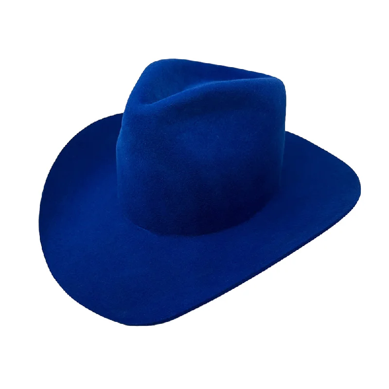 Stylish felt hat for contemporary fashion trends -Maverick Teardrop Cobalt