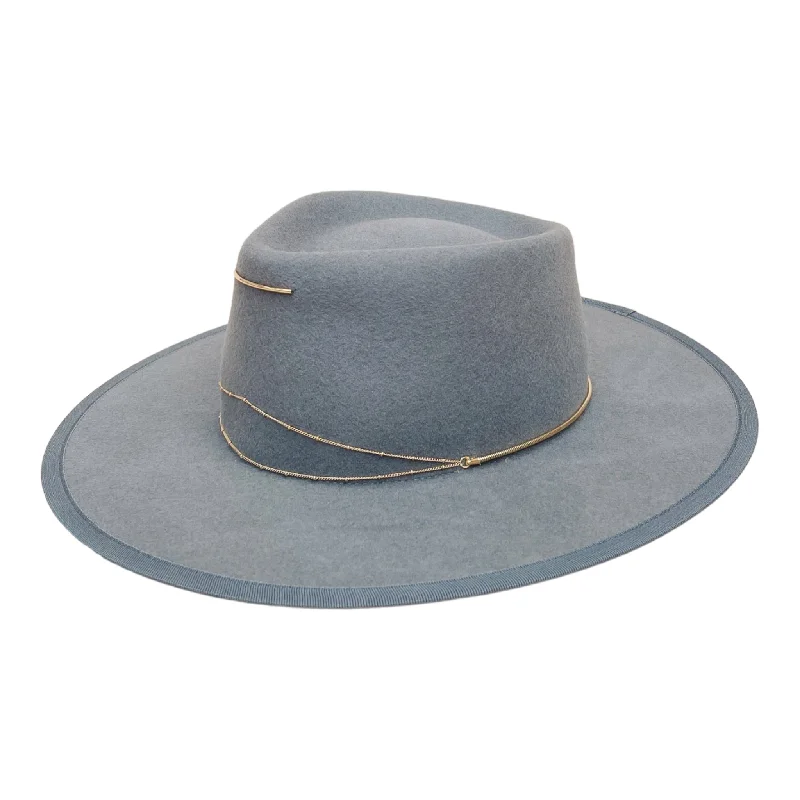 Durable felt hat with reinforced brim strength -Anna - Grey