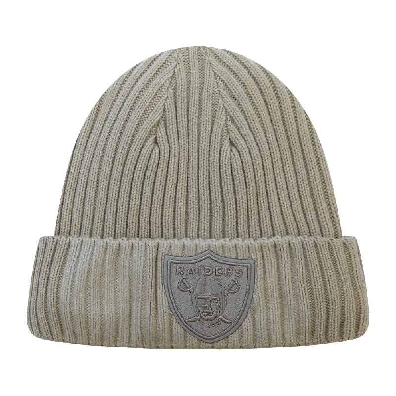 Wool sports cap for chilly game nights -NFL LAS VEGAS RAIDERS NEUTRAL BEANIE (TAUPE)