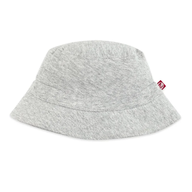 Functional straw cap for men with breathable design and practical use -Bucket Sun Hat - Heather Gray