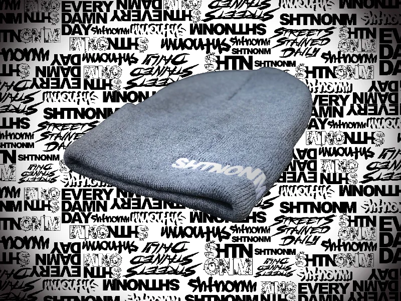 Embroidered cap with custom team initials -SHTNONM- BOLD LOGO BEANIE