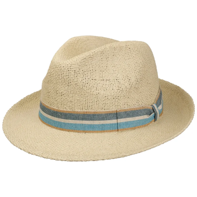 Trendy straw Panama hat for women with decorative ribbon and casual style -Sunbeam Straw Hat