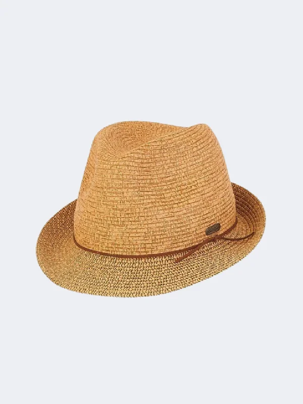 Rugged felt hat for tough trail adventures -Sun N' Sand Paper Braid Fedora Women Beach Hat Tan Hcj218