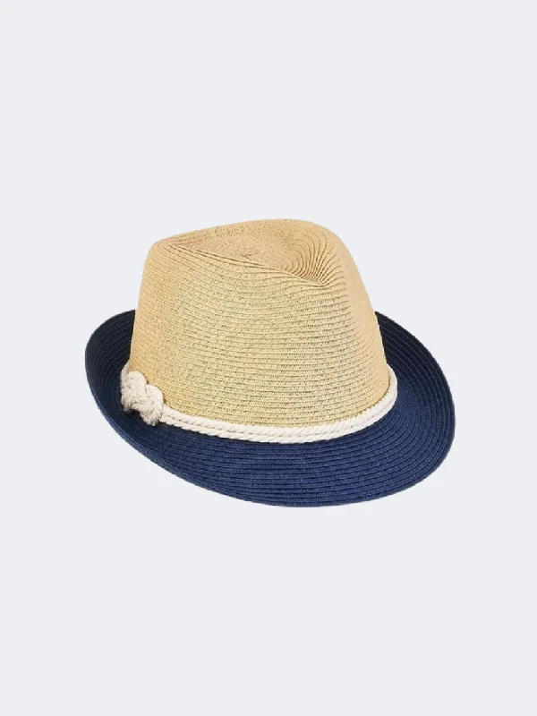 Soft wool felt hat for cozy softness -Sun N' Sand Young Boy Fedora Women Beach Hat Navy  Hk244 B